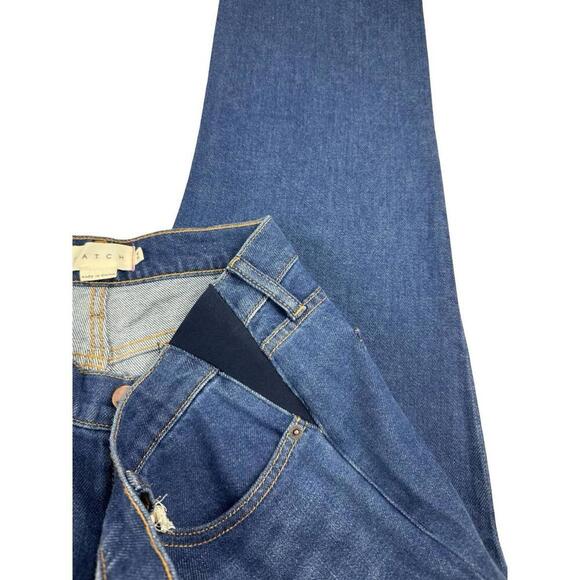 Hatch Maternity The Straight Cropped Jeans Dark Wash True Blue Size 34 W - Picture 4 of 6